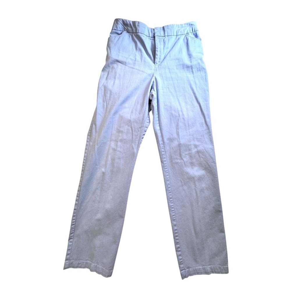 Appleseed's Pull On Pants Elastic Waist Denim Baby Blue Cotton Blend Size 12